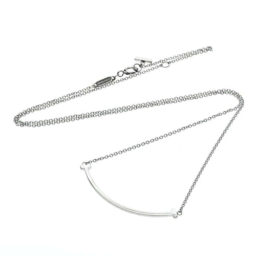 Pendentif Tiffany & Co. - Pendentif T Smile en or blanc 18k 58 Facettes onu1eo3btz