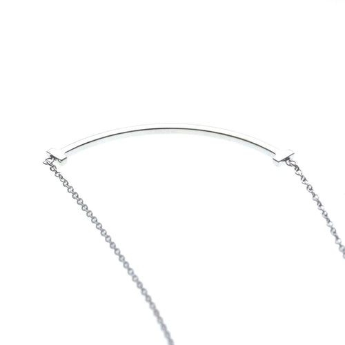 Pendentif Tiffany & Co. - Pendentif T Smile en or blanc 18k 58 Facettes onu1eo3btz