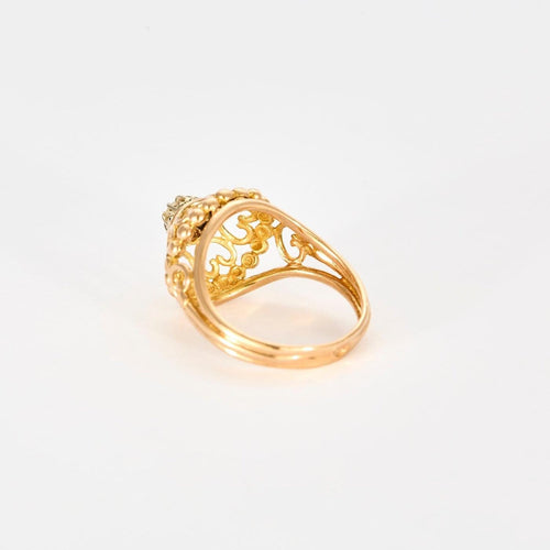 Bague 54 Style Louis XIV - Bague en or jaune 18k sertie de diamants 58 Facettes Valuor Modèle-008