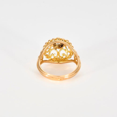 Bague 54 Style Louis XIV - Bague en or jaune 18k sertie de diamants 58 Facettes Valuor Modèle-008