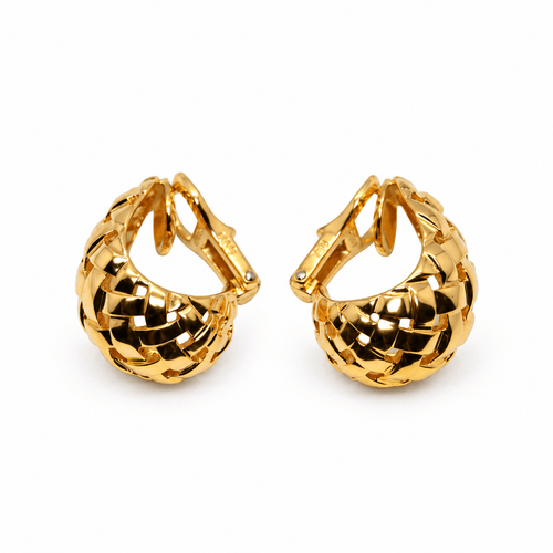 Boucles d'oreilles Tiffany & Co. - Boucles d’oreilles Vannerie en or jaune 18k 58 Facettes