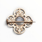 Broche Broche en or jaune 18K, pierre de lune, diamants et rubis 58 Facettes