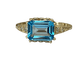 Bague 53 Bague en or jaune 14 carats, topaze bleue et diamants 58 Facettes ring