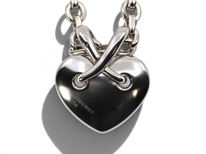 Collier Chaumet - Collier pendentif Cœur Lien en or blanc 750 et diamants 58 Facettes F88