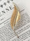 Broche Broche plume en or jaune et blanc 18k avec diamants taille rose 58 Facettes 307