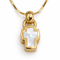 Collier Collier en or jaune 18 carats avec croix en nacre blanche 58 Facettes CO71