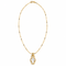 Collier Collier en or jaune 18 carats avec croix en nacre blanche 58 Facettes CO71