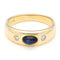 Bague 54.5 Bague gypsy en or jaune 14k, saphir et diamants 58 Facettes D7D51C2F34BC46CF8A52BC01F8E86468