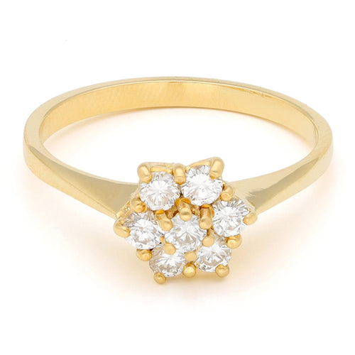 Bague 53 Bague en or jaune 18k à motif floral de diamants taille brillant 58 Facettes 458FF4A762D24B77B0A6118F3C60F3AD