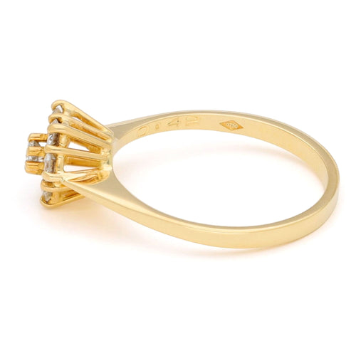 Bague 53 Bague en or jaune 18k à motif floral de diamants taille brillant 58 Facettes 458FF4A762D24B77B0A6118F3C60F3AD