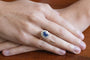 Bague 55 Bague en or jaune 18 carats avec saphir de Ceylan et diamants taille ancienne 58 Facettes 13672