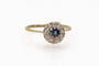 Bague 53 Bague en or jaune avec saphir et diamants taille ancienne 58 Facettes 13655