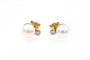 Boucles d'oreilles Boucles d'oreilles en or jaune 14 carats avec perles et diamants 58 Facettes 13579