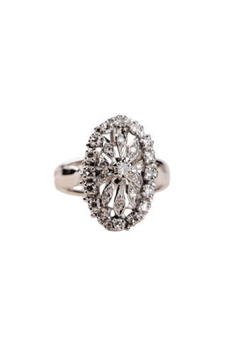 Bague 51 Bague marquise en or gris 18 carats et diamants 58 Facettes A-035