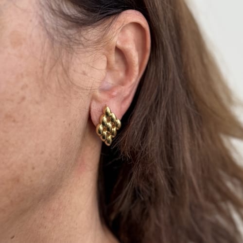 Boucles d'oreilles Maglia Panthere - Boucles d’oreilles clous en or jaune 18 ct 58 Facettes 38668
