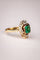 Bague 54 Bague des années 50 en or jaune 18 carats, émeraude et diamants 58 Facettes A-031