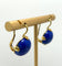 Boucles d'oreilles Boucles d’oreilles pendantes artisanales italiennes en or jaune 18k et lapis-lazuli 58 Facettes orecchini lapislazzuli