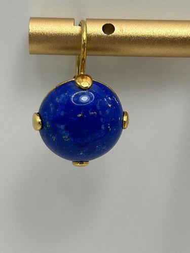 Boucles d'oreilles Boucles d’oreilles pendantes artisanales italiennes en or jaune 18k et lapis-lazuli 58 Facettes orecchini lapislazzuli