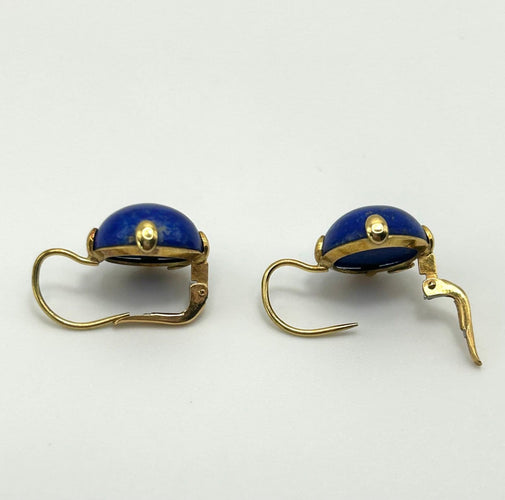 Boucles d'oreilles Boucles d’oreilles pendantes artisanales italiennes en or jaune 18k et lapis-lazuli 58 Facettes orecchini lapislazzuli