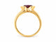 Bague 53 Bague jonc vintage en or jaune 18 carats avec grenat rhodolite 58 Facettes 33868