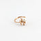 Bague 51 Bague - Or rose, décor géométrique et perle de culture 58 Facettes 38372