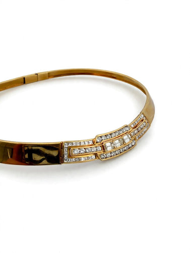 Collier Collier rigide en or 18k avec diamants 58 Facettes 605/26 E