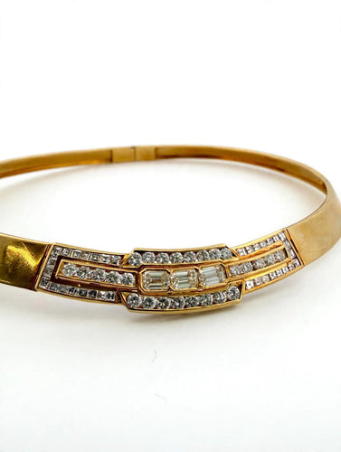 Collier Collier rigide en or 18k avec diamants 58 Facettes 605/26 E