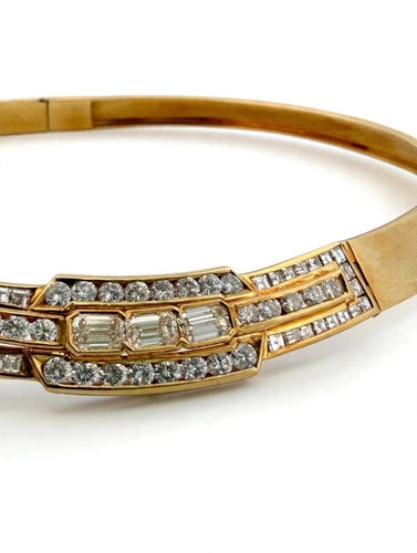 Collier Collier rigide en or 18k avec diamants 58 Facettes 605/26 E