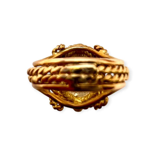 Bague 53 Chevalière « Plus qu’hier, moins que demain » en or jaune 750 58 Facettes 330100966