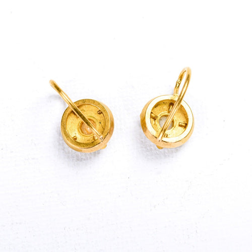 Boucles d'oreilles Boucles d’oreilles anciennes en or jaune 18k et perles 58 Facettes LMB-407