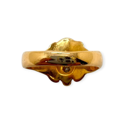 Bague 64 Bague tête de lion en or jaune 750 avec diamant 58 Facettes 330101234