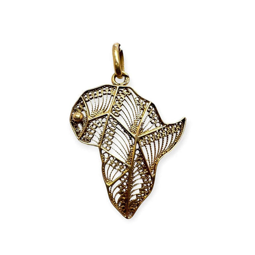 Pendentif Pendentif Afrique - Sénégal en filigrane, or jaune 750 58 Facettes 330102786