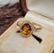 Bague 58 Bague ancienne en or rose 18 carats avec citrine 58 Facettes 767