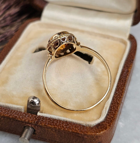 Bague 58 Bague ancienne en or rose 18 carats avec citrine 58 Facettes 767