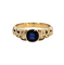 Bague 55.5 Bague en or jaune 18 carats, saphir Verneuil synthétique et diamants 58 Facettes 623