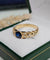 Bague 55.5 Bague en or jaune 18 carats, saphir Verneuil synthétique et diamants 58 Facettes 623