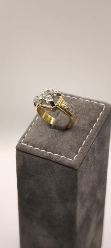 Bague 54 Bague en or jaune et platine sertie de diamants 58 Facettes Valuor Modèle-012