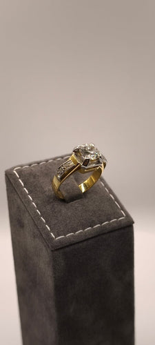 Bague 54 Bague en or jaune et platine sertie de diamants 58 Facettes Valuor Modèle-012
