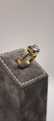 Bague 54 Bague en or jaune et platine sertie de diamants 58 Facettes Valuor Modèle-012