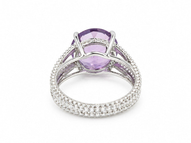 Bague 54 Mauboussin Chanson d’Amour - Bague en or blanc 18 carats, améthyste et diamants 58 Facettes 33860