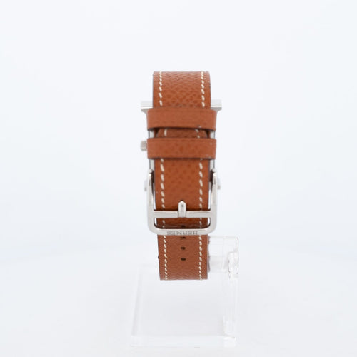 Montre Hermès - Montre Heure H, cadran argenté à chiffres arabes, SM 58 Facettes 603