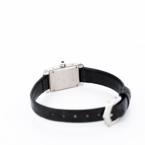Montre Cartier - Montre Tank Américaine Mini à cadran argenté et chiffres romains 58 Facettes 617