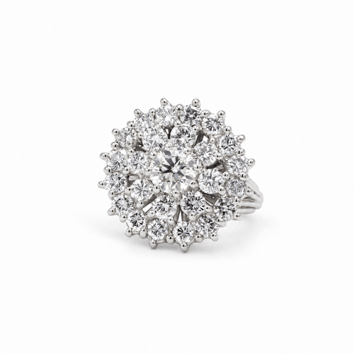 Bague 54 Bague marguerite en or blanc 18 carats, diamants 2,10 ct 58 Facettes 1.0001606/2