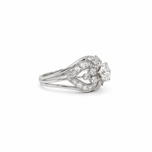 Bague 57 Art déco - Bague en platine et diamants 58 Facettes 1.0001726/5
