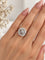 Bague 53 Bague cocktail en or blanc 750, diamants et motif floral 58 Facettes 50546