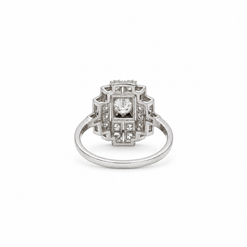Bague 56 Art déco - Bague en platine et diamants 58 Facettes 1.0001649/2