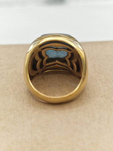 Bague 54 BVLGARI - Bague Pyramide en or jaune 750, topaze bleue 58 Facettes CV-141