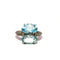 Bague 51 Bague cocktail vintage en or blanc 750, topazes bleues et diamants 58 Facettes 50547