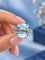 Bague 51 Bague cocktail vintage en or blanc 750, topazes bleues et diamants 58 Facettes 50547