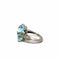 Bague 51 Bague cocktail vintage en or blanc 750, topazes bleues et diamants 58 Facettes 50547